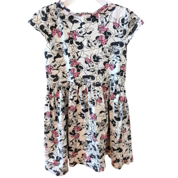 Disney Minnie Mouse Graphic Dress White And Pink Cotton SZ 28 Eu 7/8 US - Picture 3 of 6